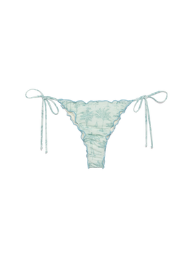 Miami lurex cheeky swim briefs with toile de jouy print