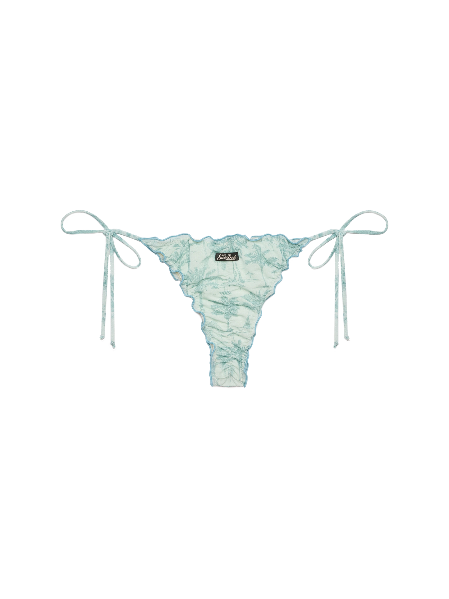 Miami lurex cheeky swim briefs with toile de jouy print