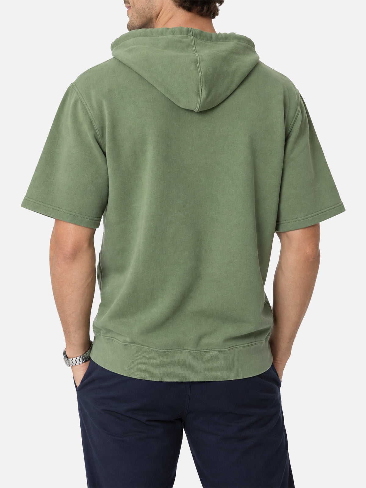 Mike Hoodie mit kurzen Ärmeln in Grün 