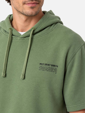 Mike Hoodie mit kurzen Ärmeln in Grün 