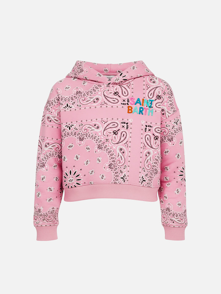 Felpa con cappuccio in cotone Mindy Jr con ricamo Saint Barth
