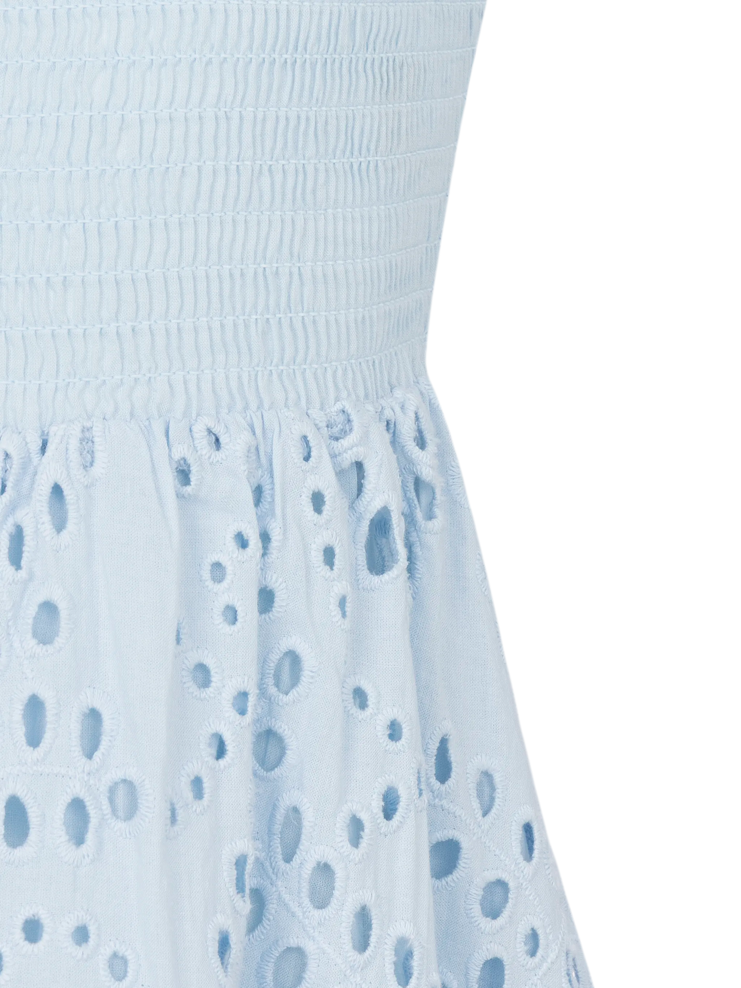 Miki light blue cotton Sangallo lace beach dress