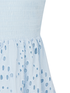 Miki light blue cotton Sangallo lace beach dress