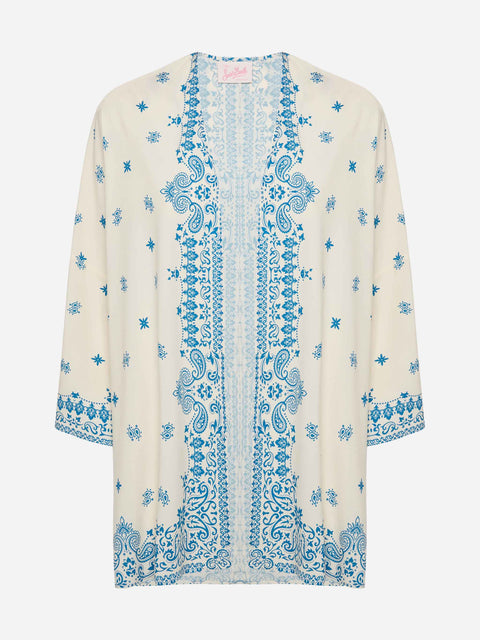 Milos kimono jacket with bandanna placed print - MC2 Saint Barth