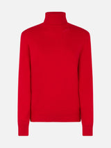 Roter Rollkragenpullover für Damen Moody