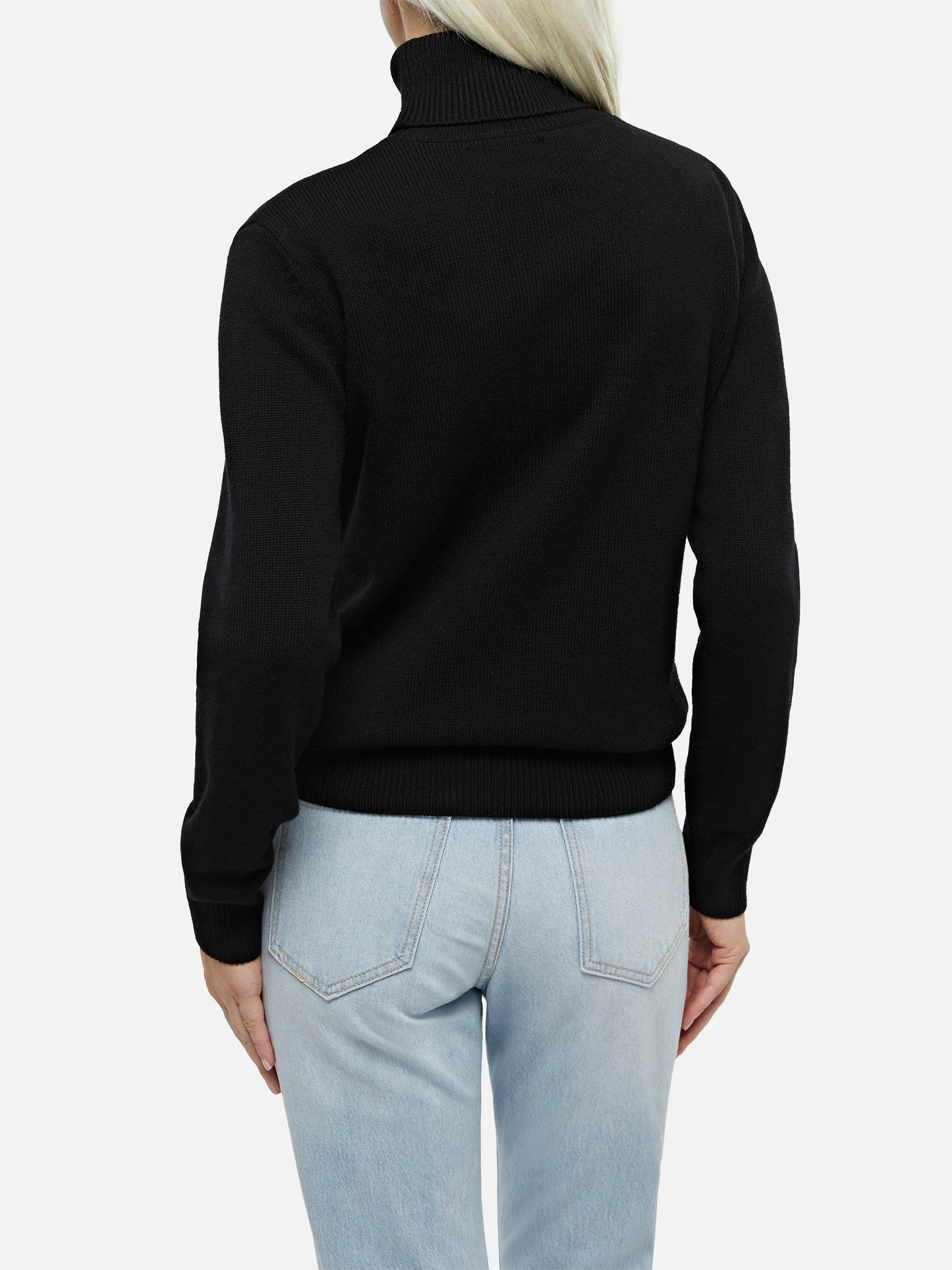 Woman black cashmere blend turtleneck sweater Moody - MC2 Saint Barth