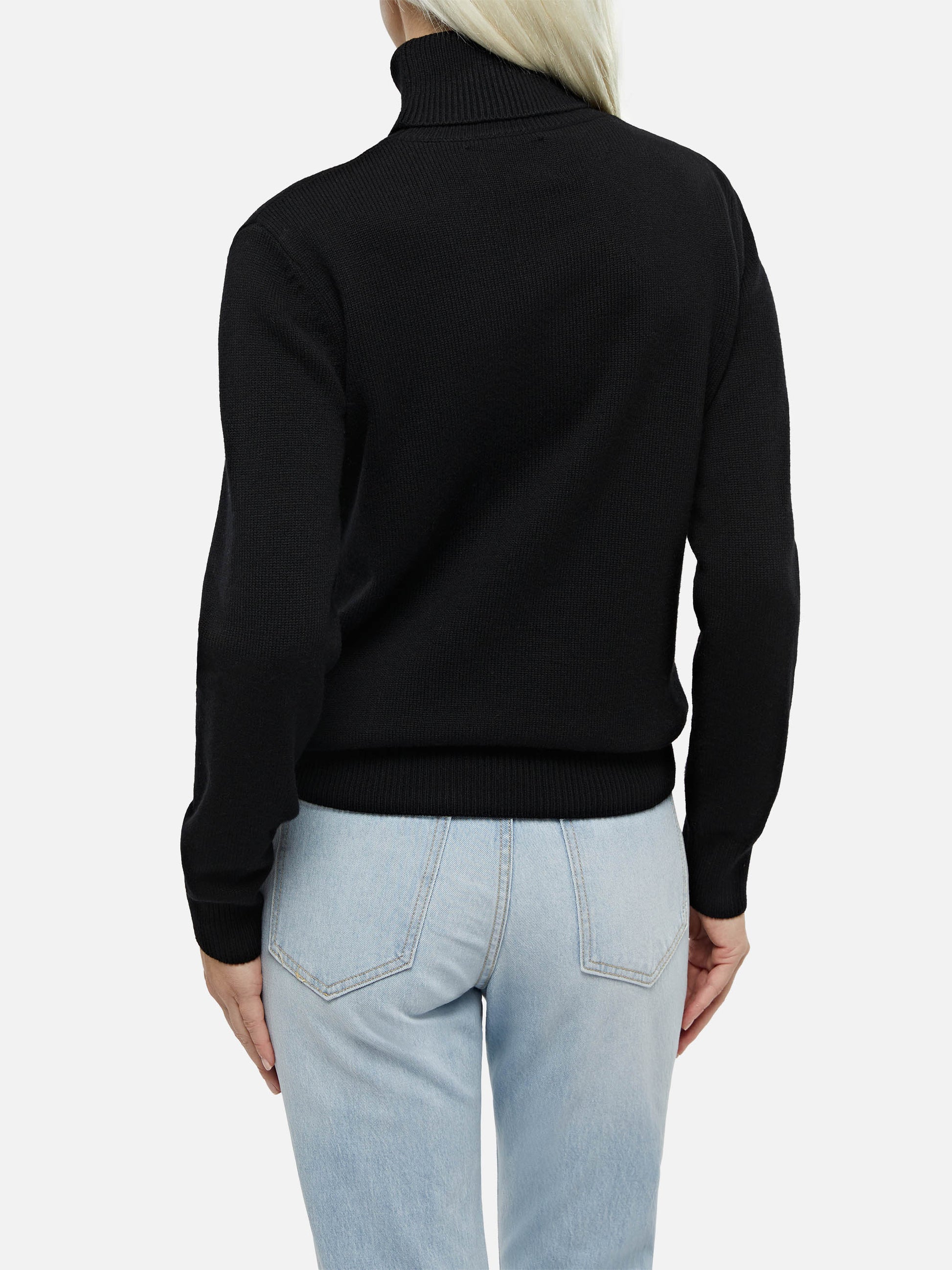 Woman black cashmere blend turtleneck sweater Moody - MC2 Saint Barth