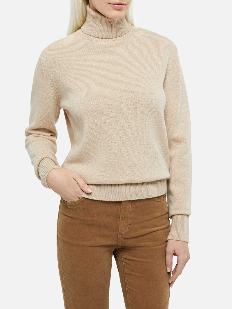 Maglione da donna beige Moody a costine sottili