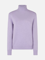 Woman lilac cashmere blend turtleneck sweater Moody