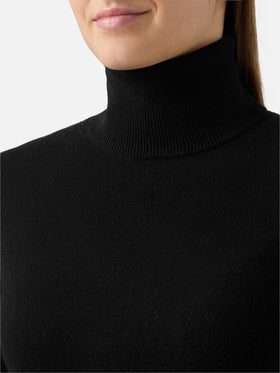 Moody turtleneck sweater in cashmere in black with St. Barth embroidery