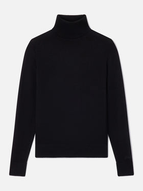 Jersey de punto de cachemir Moody con cuello alto en negro 
