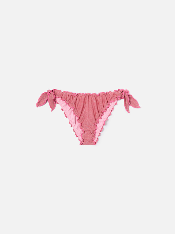 Sagittarius Moon triangle bikini in pink lurex