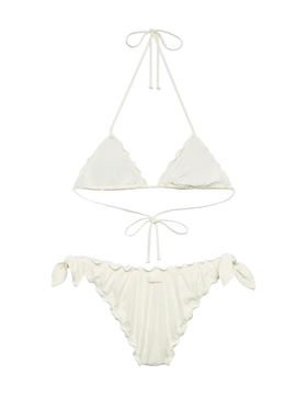 White cream classic triangle bikini Sagittarius Moon
