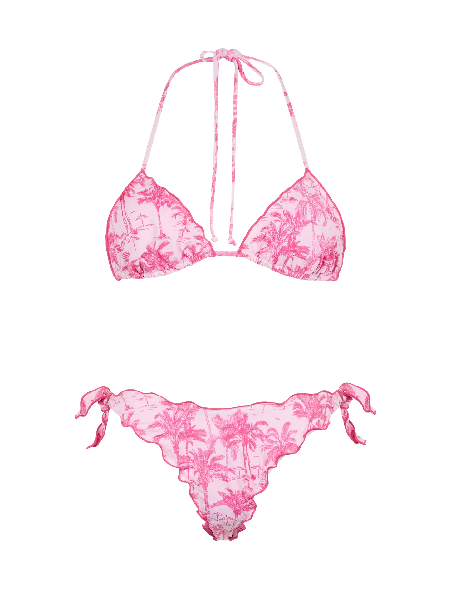 Klassischer Damen-Triangel-Bikini „Toile de Jouy“ Sagittarius Moon