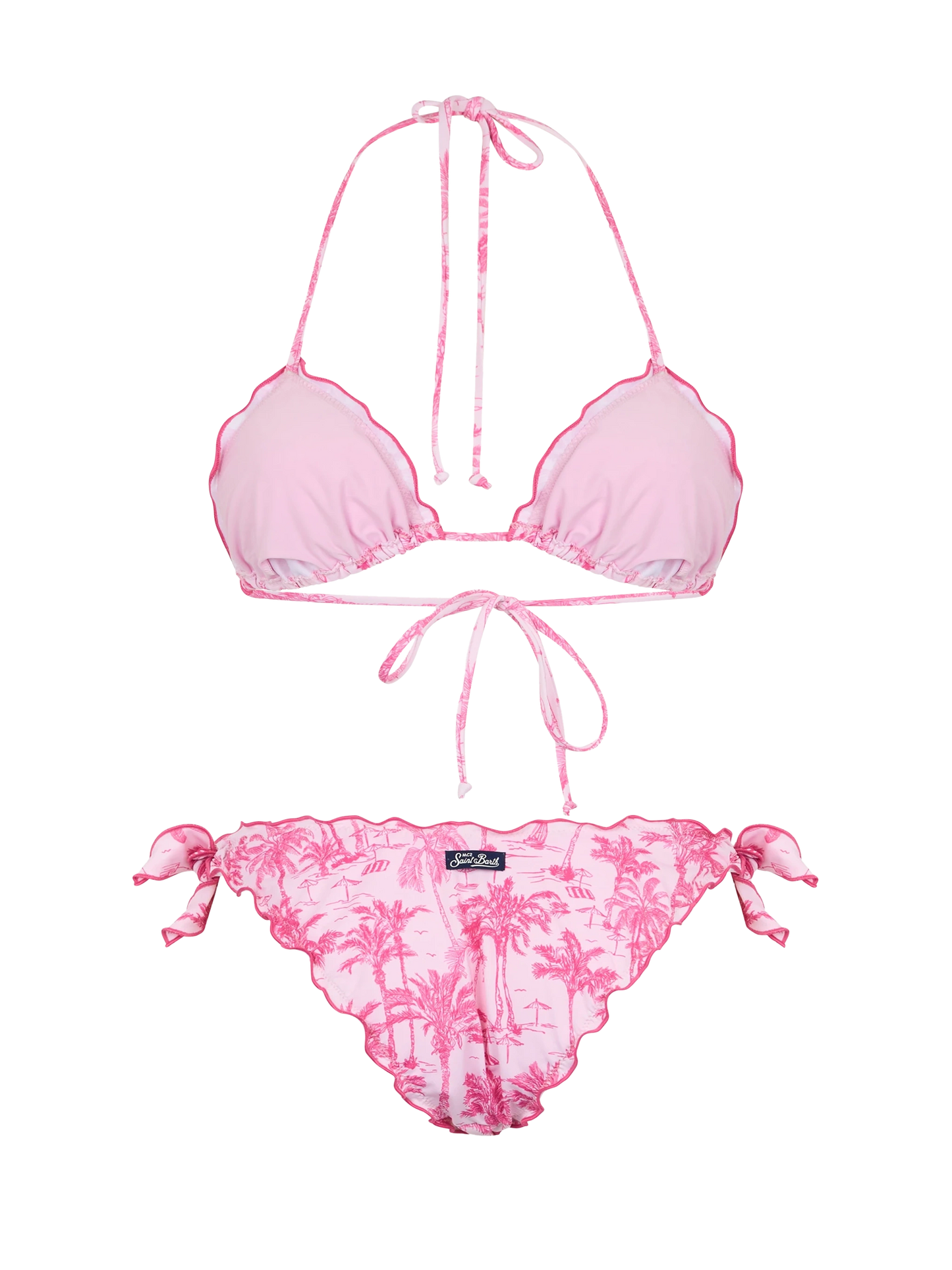 Klassischer Damen-Triangel-Bikini „Toile de Jouy“ Sagittarius Moon