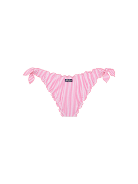Moon seersucker classic swim briefs with striped print