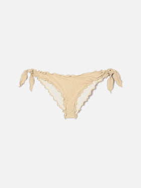 Woman gold lurex classic swim briefs Moon