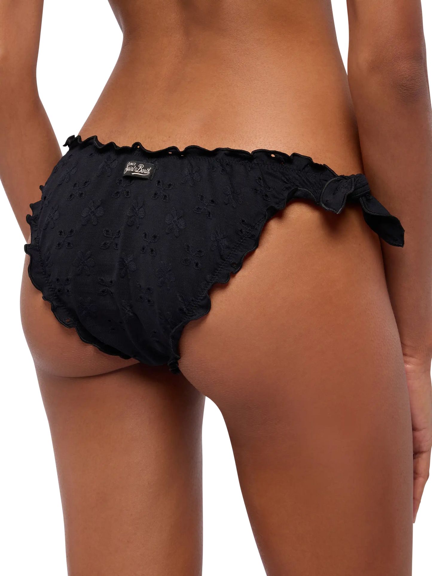 Moon black Sangallo lace classic swim briefs - MC2 Saint Barth