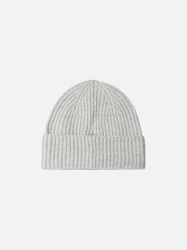 Woman mélange grey blended cashmere hat Moss