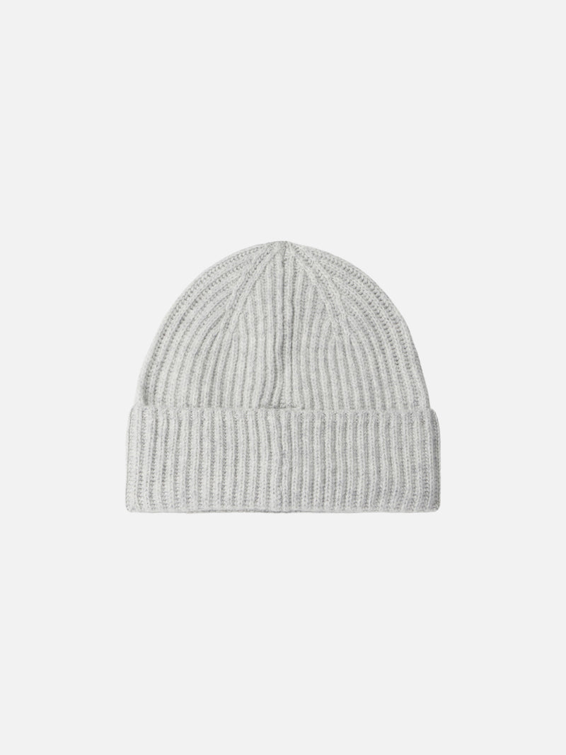 Woman mélange grey cashmere blend hat Moss