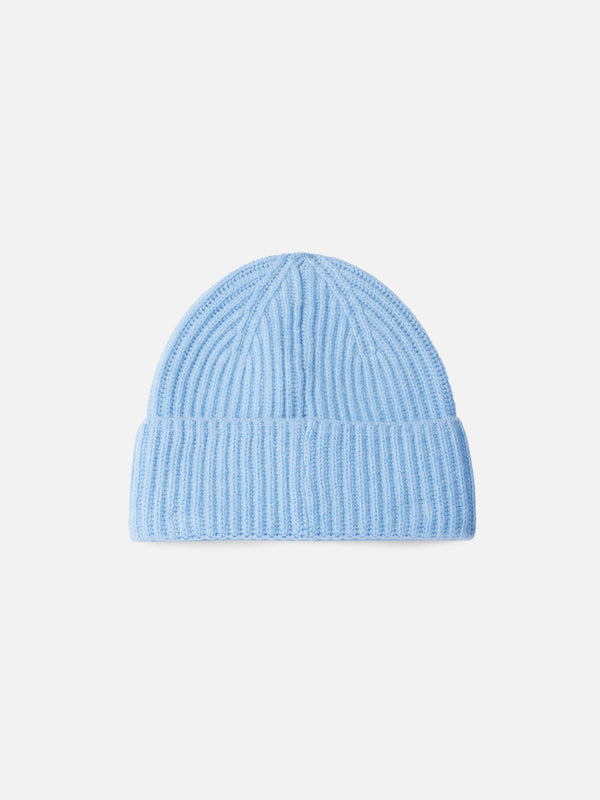 Woman light blue blended cashmere hat Moss