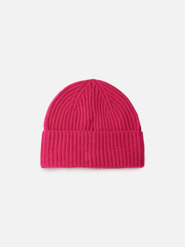 Woman fuchsia blended cashmere hat Moss