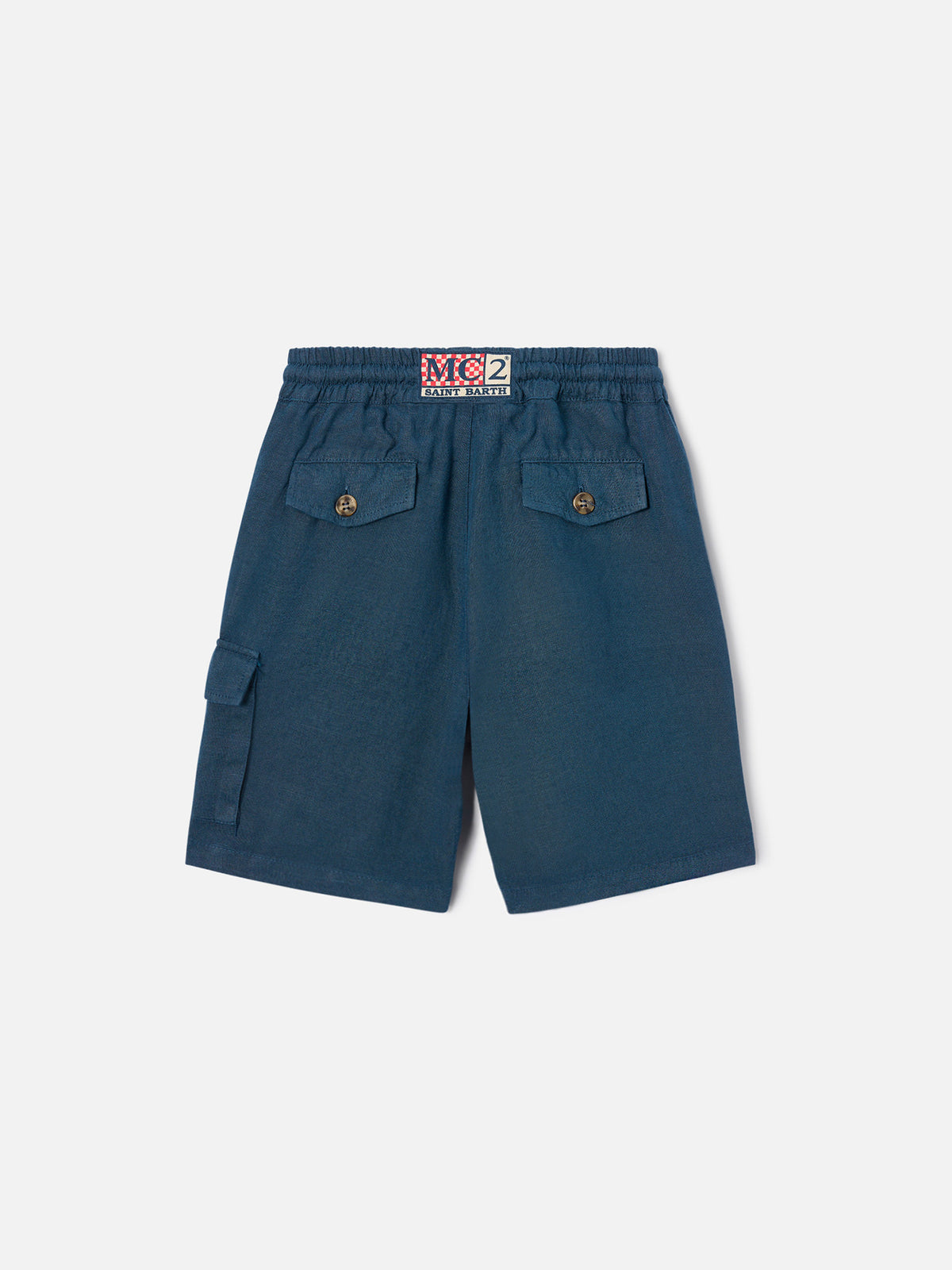 Bermudas Marseille Jr de lino en azul marino 