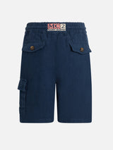 Bermuda da bambino in lino blu navy Marsiglia Jr