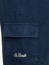 Bermuda da bambino in lino blu navy Marsiglia Jr