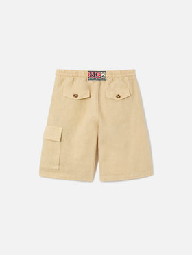 Shorts Marseille Jr beige en lino 