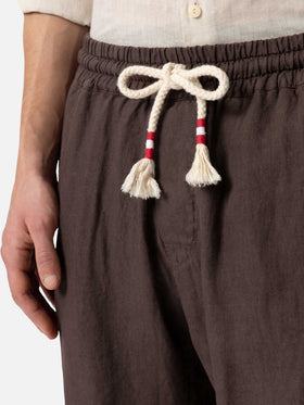 Brown linen bemuda Marseille