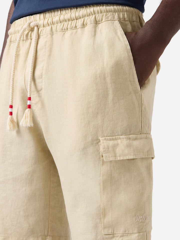 Marseille beige linen bermuda shorts