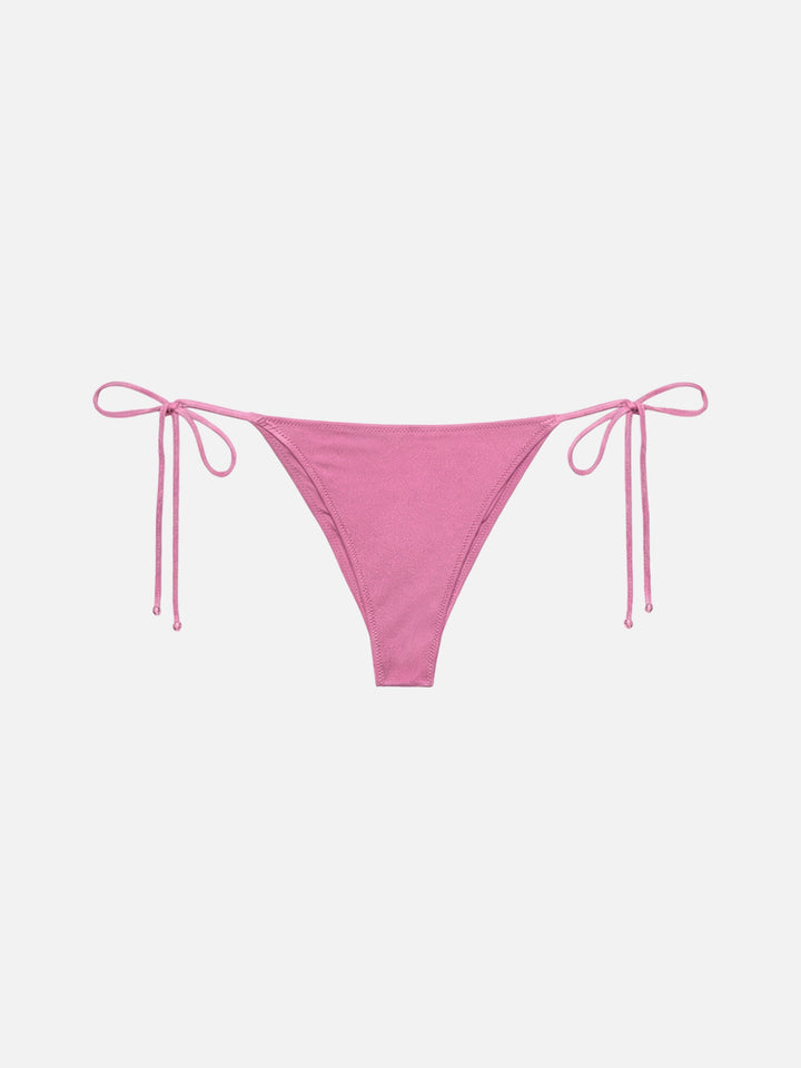 Slip bikini Marielle a vita media con strass rosa