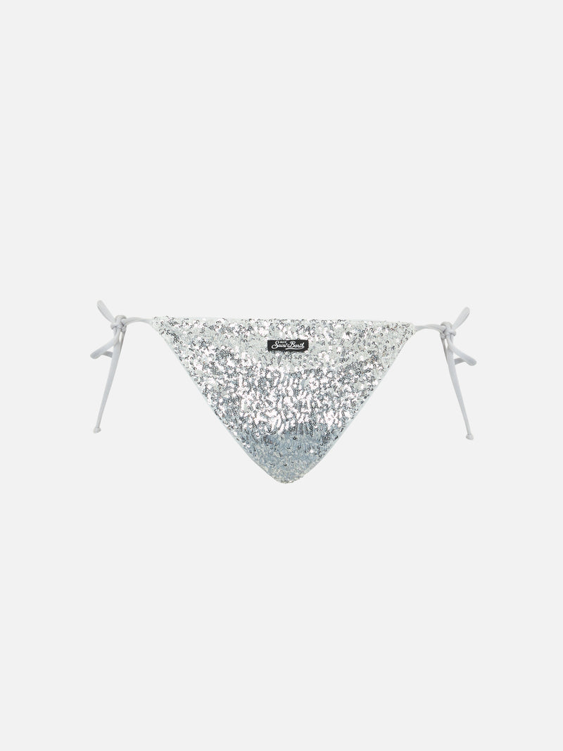 Woman silver sequins swim briefs Marielle