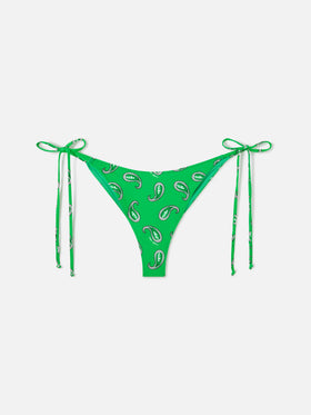 Braguita de bikini Marielle verde con estampado paisley 