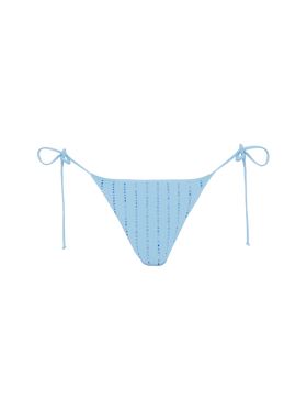 Marielle light blue classic swim briefs with striped rhinestone embellishment - MC2 Saint Barth