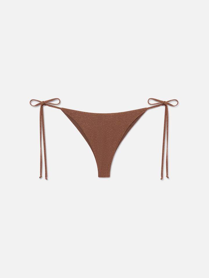 Brown lurex Marielle swim briefs