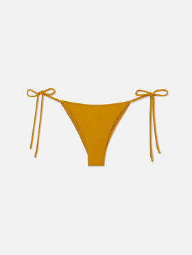 Einfarbige Marielle Bikinihose in Ocker 