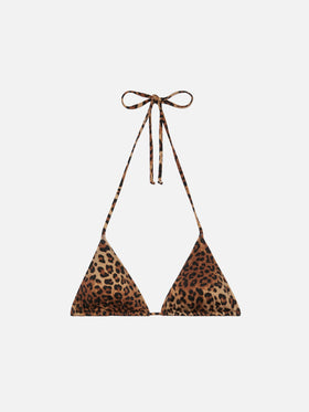 Leah Badeanzug mit Triangel-Oberteil und Animalier-Print