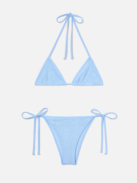 Leah Marielle light blue crinkle triangle bikini