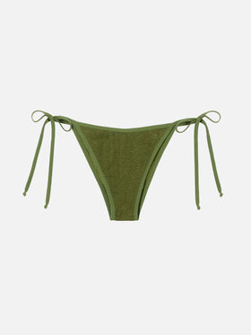 Badeshorts für Damen in Crinkle-Optik in Waldgrün