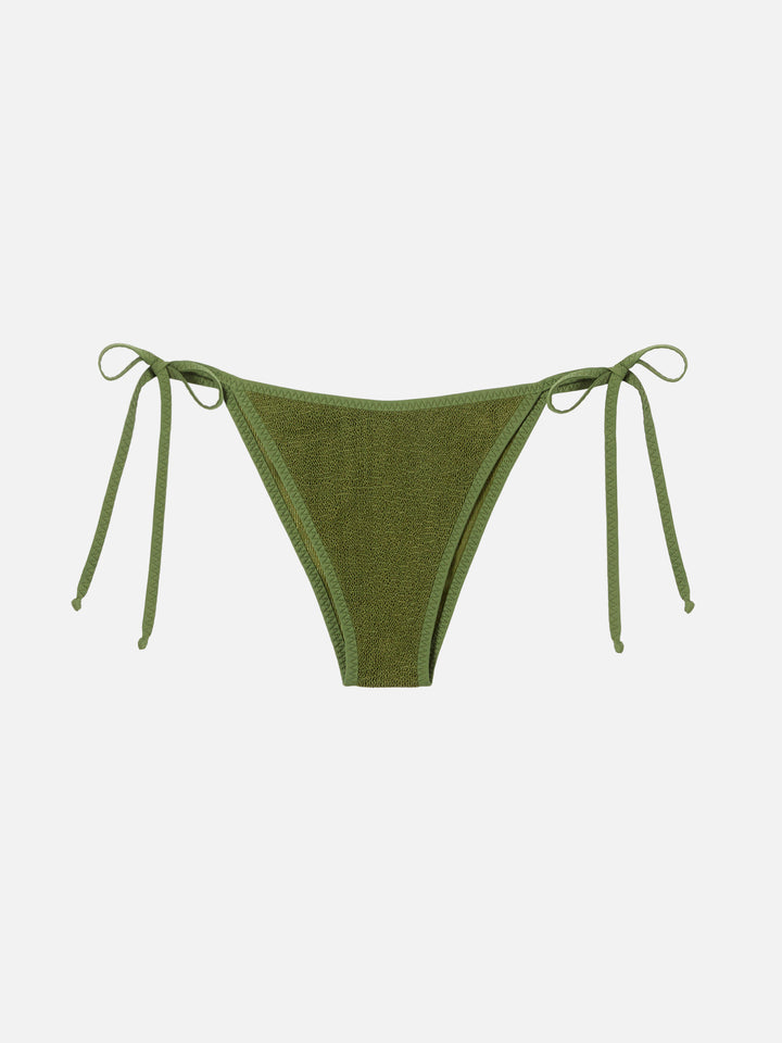 Badeshorts für Damen in Crinkle-Optik in Waldgrün
