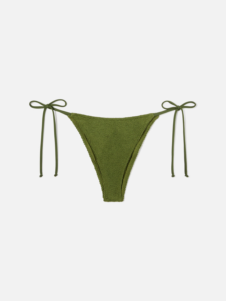 Amira Marielle Bikini in Military-Grün aus Crinkle-Stoff 