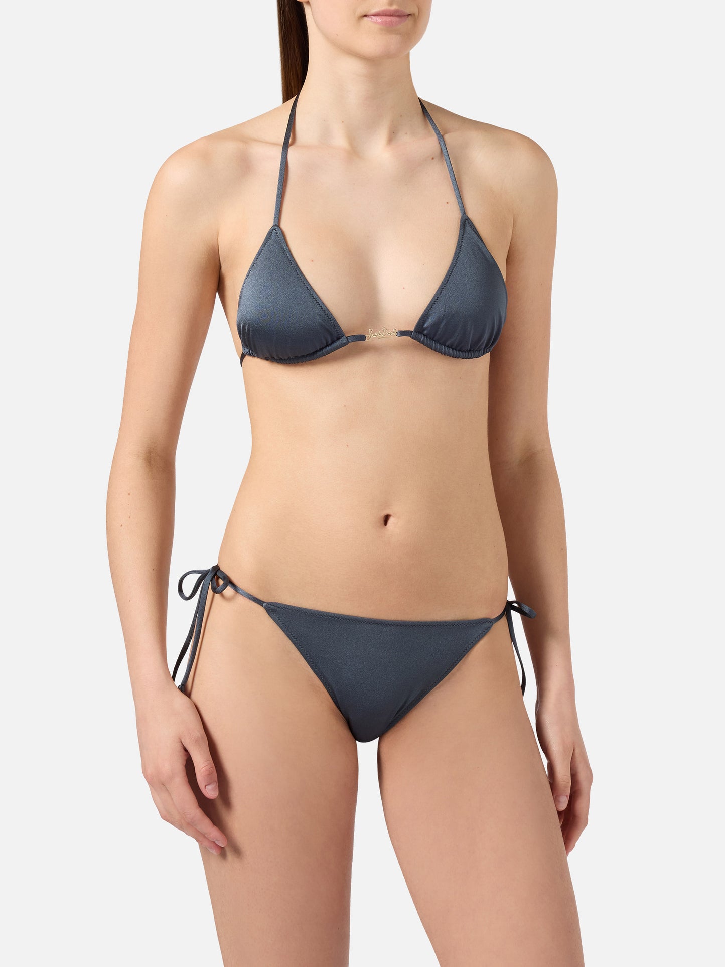 Bikini Leah Plate Marielle Plate glossy finish grigio tinta unita