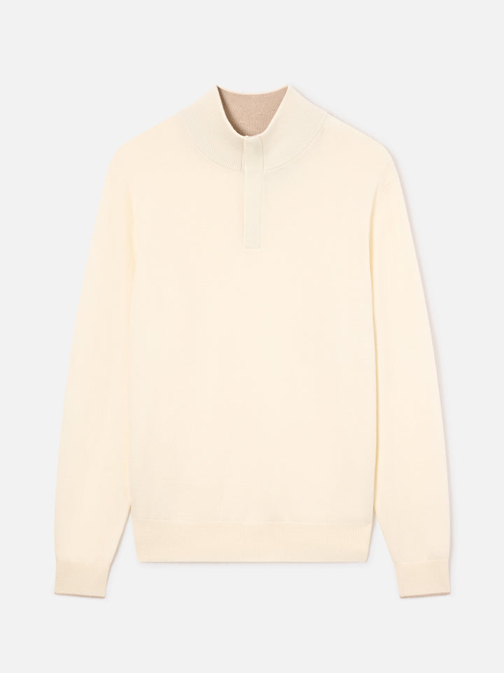 Maglia Marlow bianco panna in misto lana e cashmere con collo alto