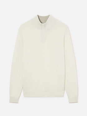 Punto Marlow en mezcla de lana y cachemira color off white con cuello alto 