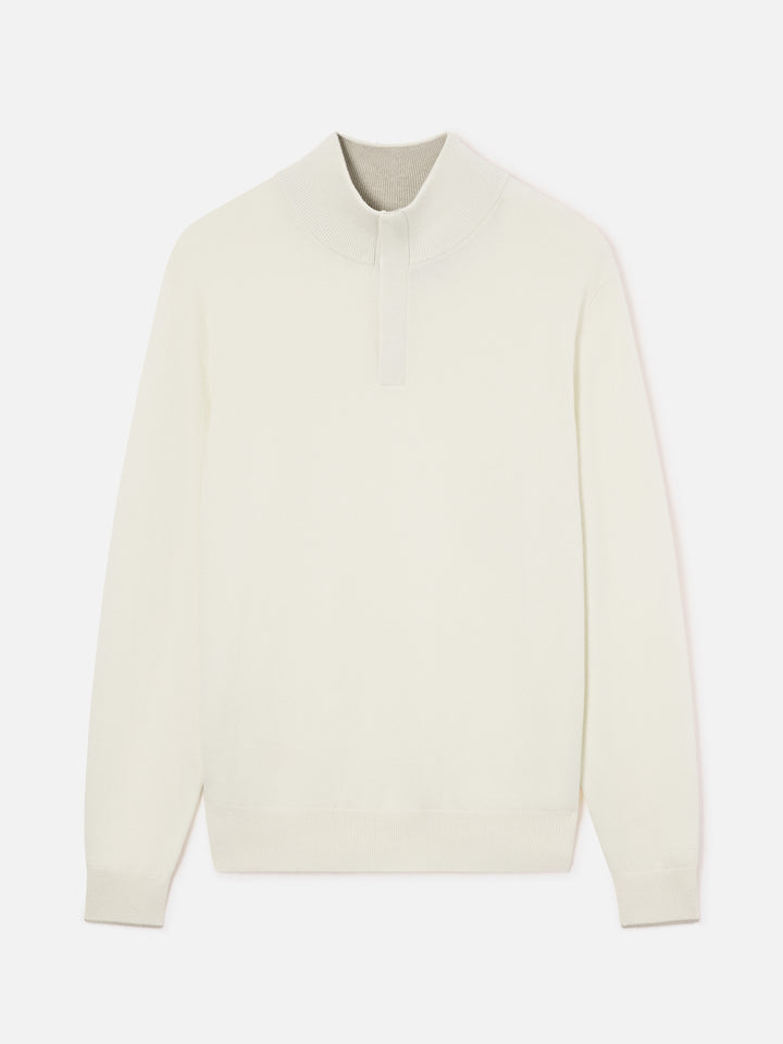 Punto Marlow en mezcla de lana y cachemira color off white con cuello alto 