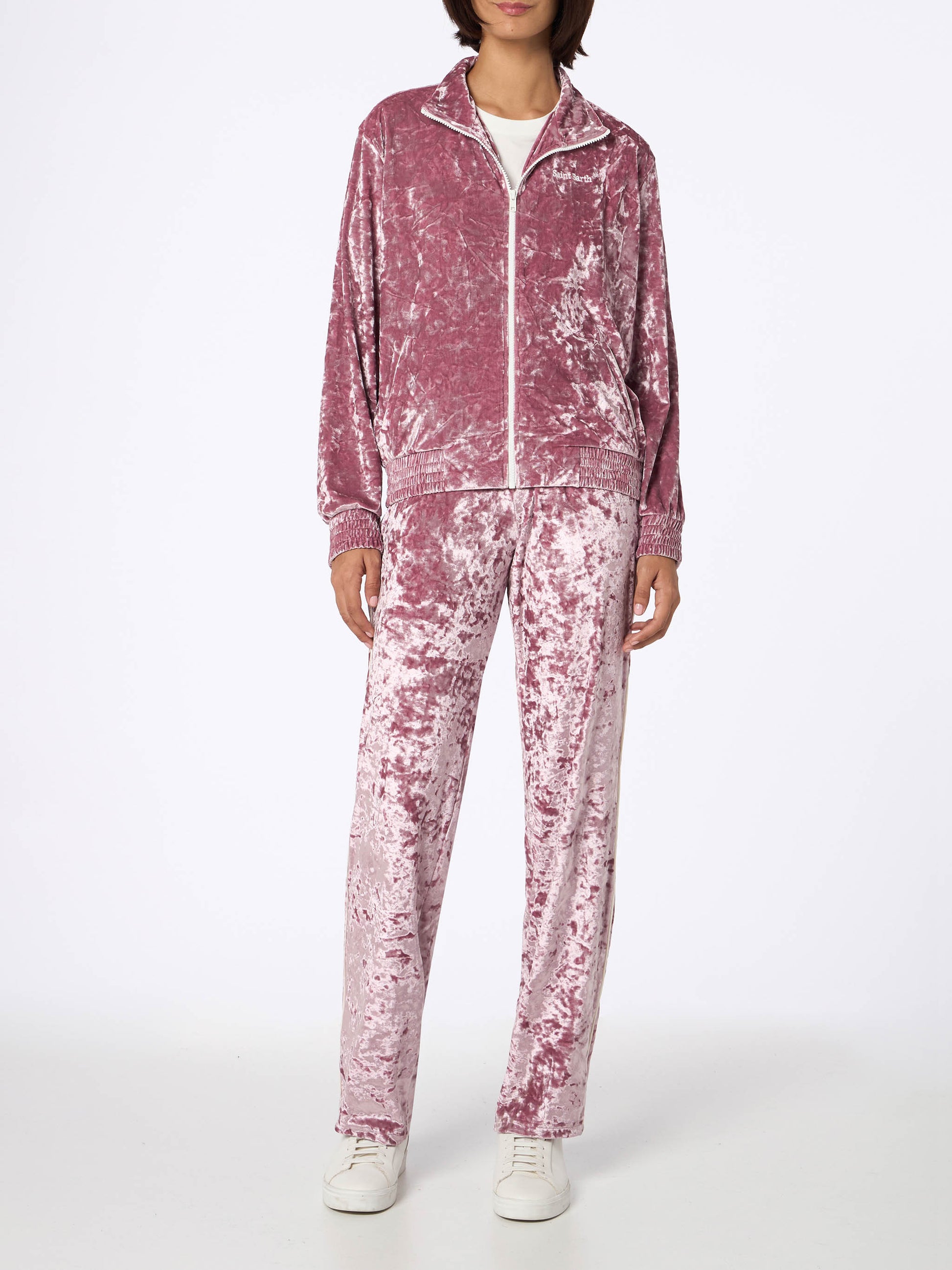 Woman sweatshirt Miriam pink chenille - MC2 Saint Barth