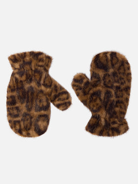 Guanti Muffy in faux fur beige