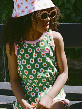 Terry romper suit with daisy print